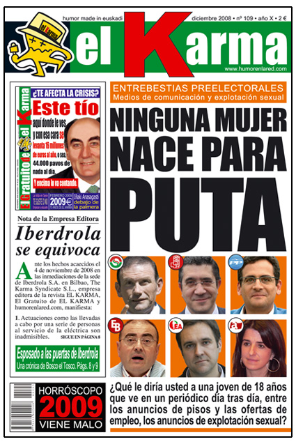 Portada El Karma DICIEMBRE 2008 - Nº 109
